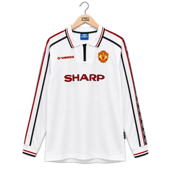 Manchester United Maillot Retro Manche Longues Exterieur 96/97