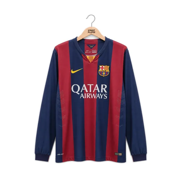 FC Barcelone Maillot Retro Domicile Manche Longues 14/15