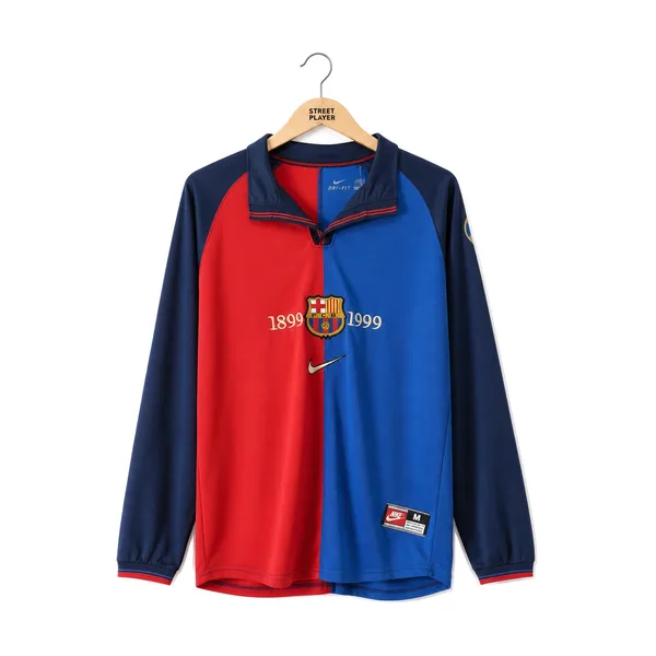 FC Barcelone Maillot Retro Domicile Manche Longues 99/00