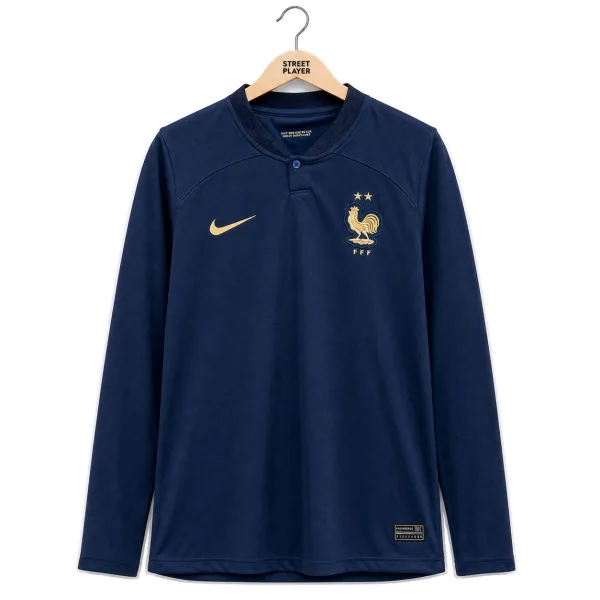 France Maillot Rétro Domicile Manche Longues 2022