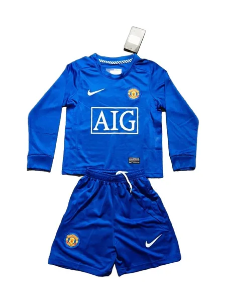 Manchester United Tenue Rétro Extérieur Manche Longues 08/09 – Enfant