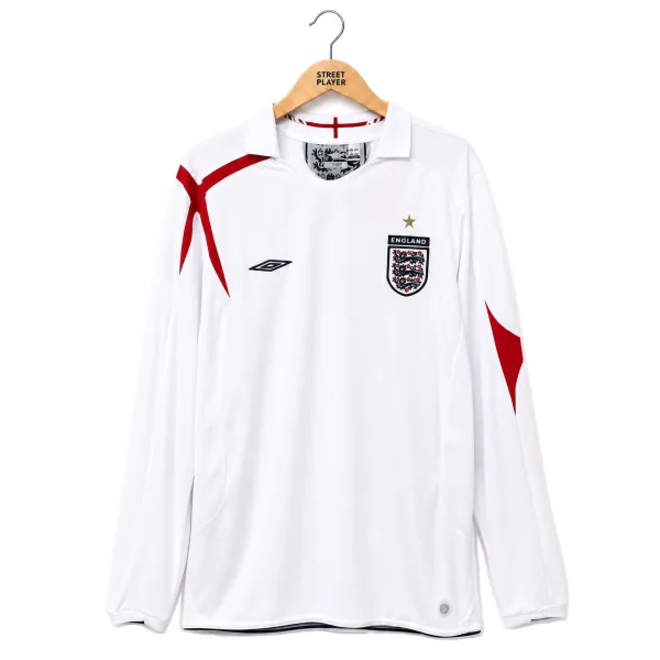 Angleterre Maillot Retro Domicile Manche Longues 2006