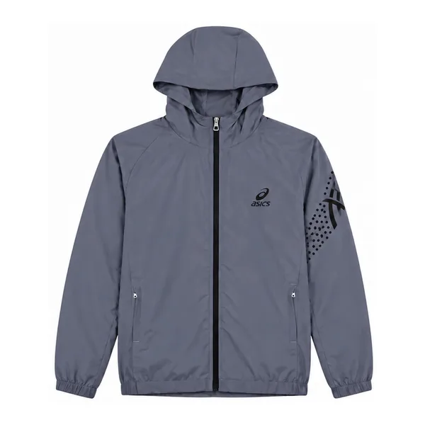 Asics Veste coupe-vent à capuche – Gris
