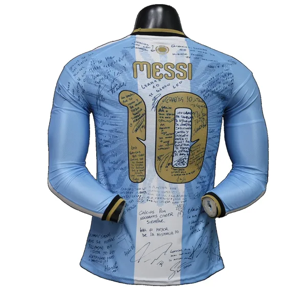Argentine Maillot Domicile Manches Longues Spécial Hommage Messi  26/27 – Version Player