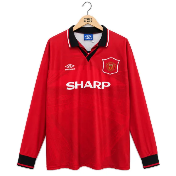 Manchester United Maillot Retro Manche Longues Domicile 94/96