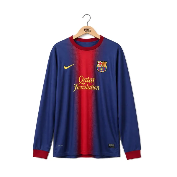 FC Barcelone Maillot Retro Domicile Manche Longues 12/13
