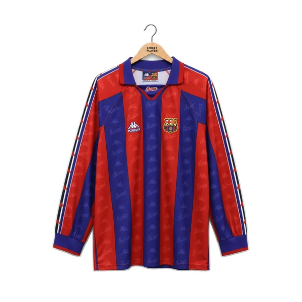 FC Barcelone Maillot Retro Domicile Manche Longues 95/97