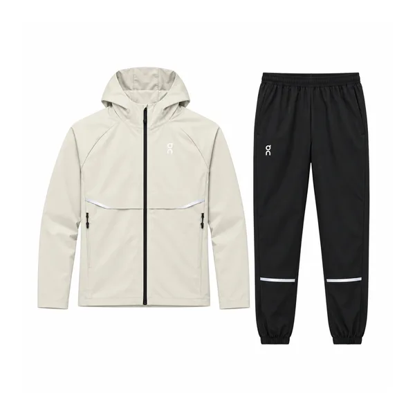 On Running Core Ensemble veste + pantalon – Crème / noir