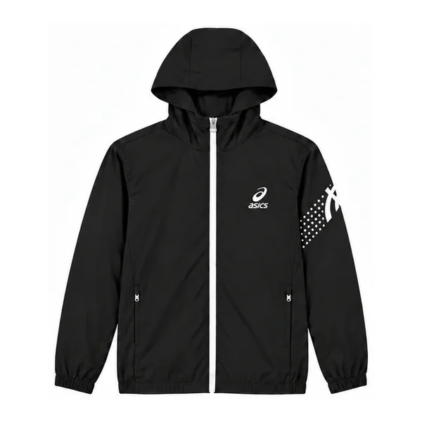 Asics Veste coupe-vent à capuche – Noir