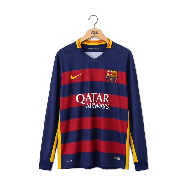 FC Barcelone Maillot Retro Domicile Manche Longues 15/16