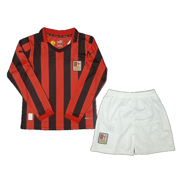 AC Milan Tenue Retro Domicile Anniversaire Manches Longues 24/25 – Enfant