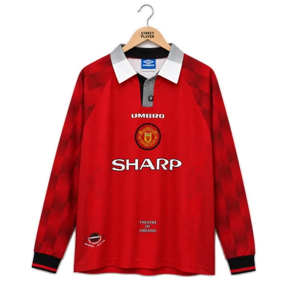 Manchester United Maillot Retro Manche Longues Domicile 96/97